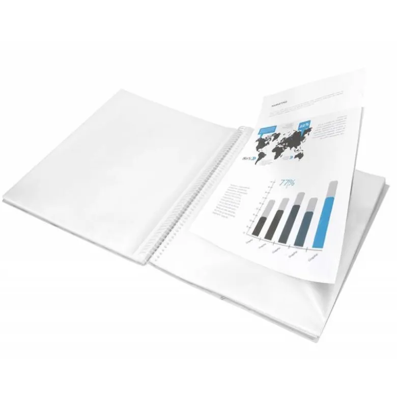 Carpeta escaparate con espiral Liderpapel DIN A4 40 fundas poliporpileno color transparente