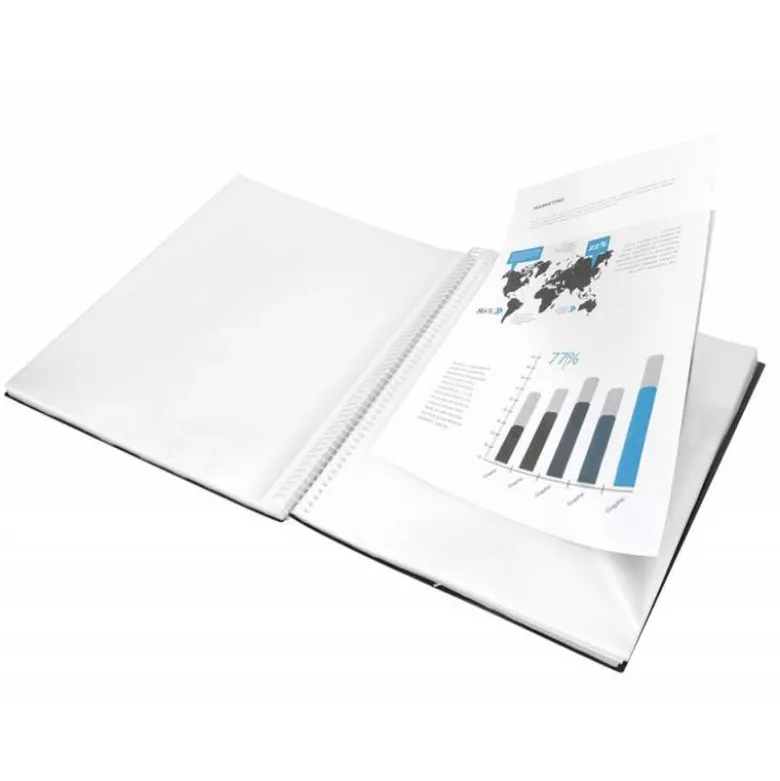 Carpeta escaparate con espiral Liderpapel DIN A5 20 fundas poliporpileno color negro