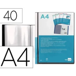 Carpeta escaparate con 40 fundas fijas Beautone negro 40 micras