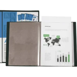 Carpeta escaparate con 40 fundas fijas Beautone negro 40 micras