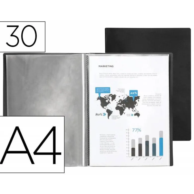 Carpeta escaparate con 30 fundas Beautone negro