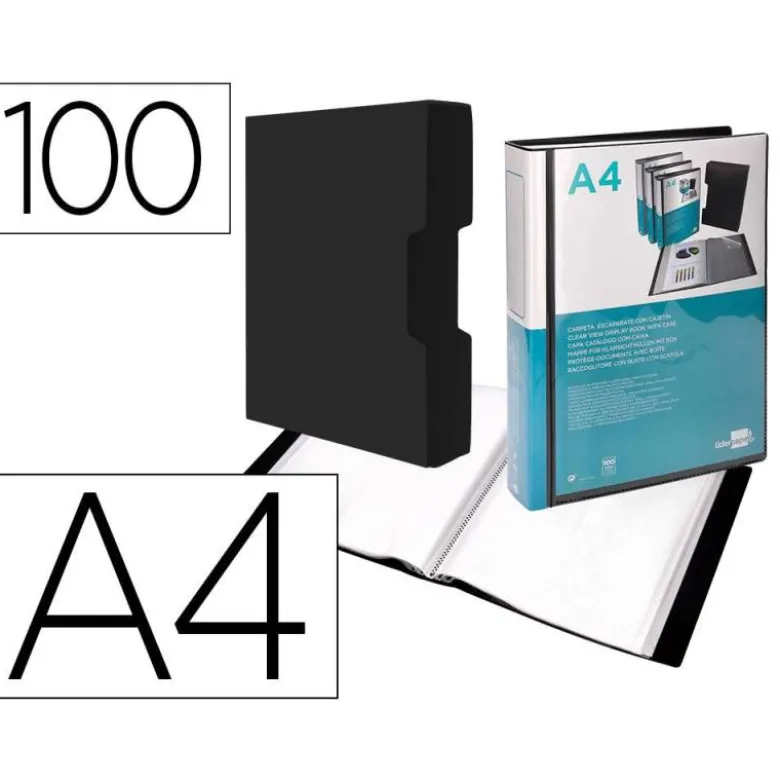 Carpeta escaparate con 100 fundas Beautone negro