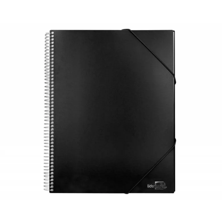Carpeta escaparate Liderpapel negra Din A4 con 60 fundas