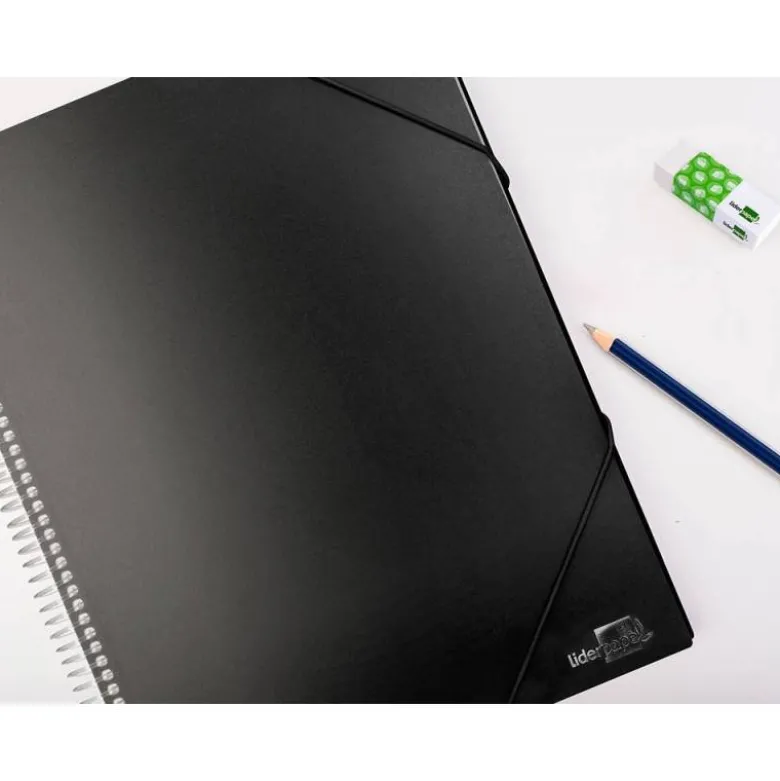 Carpeta escaparate Liderpapel negra Din A4 con 60 fundas