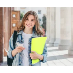 Carpeta escaparate Liderpapel DIN A4 poliporpileno con 40 fundas color amarillo