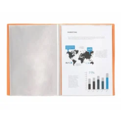Carpeta escaparate Liderpapel DIN A4 poliporpileno con 40 fundas color naranja