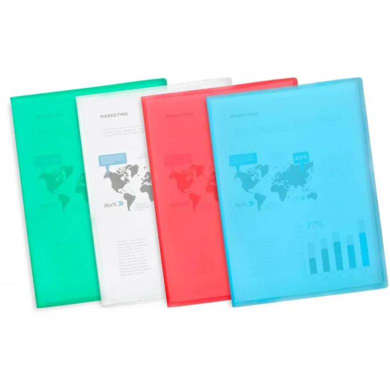 Carpeta escaparate Liderpapel DIN A4 poliporpileno con 30 fundas color verde
