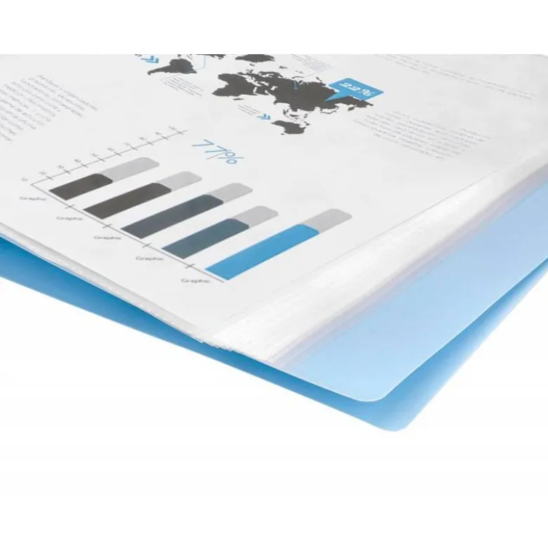 Carpeta escaparate Liderpapel DIN A4 poliporpileno con 40 fundas color azul