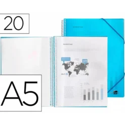Carpeta escaparate Liderpapel espiral color azul DIN-A5