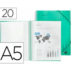Carpeta escaparate Liderpapel espiral color verde DIN-A5