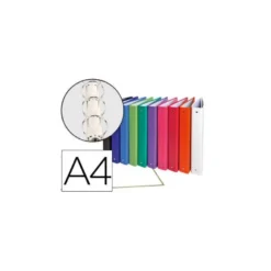 Carpeta Exacompta 4 anillas 30 mm redondas A4 carton forrado de colores surtidos