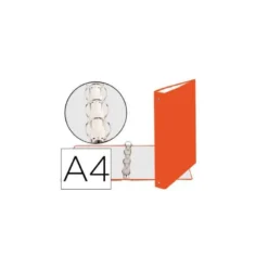 Carpeta Exacompta carton naranja 4 anillas