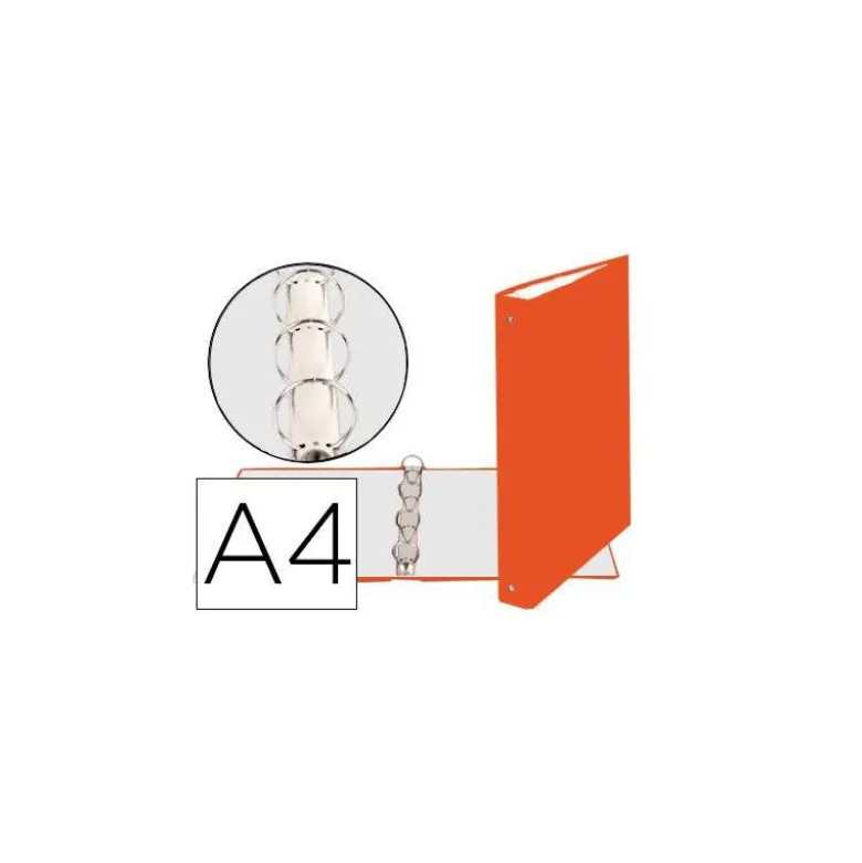 Carpeta Exacompta carton naranja 4 anillas