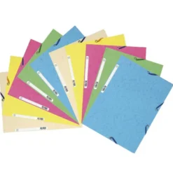 Carpeta goma Exacompta din A4 3 solapas cartulina colores pasteles surtidos