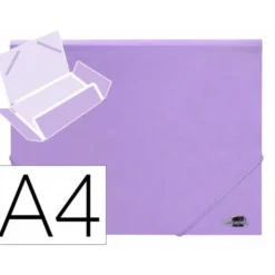 Carpeta gomas con solapa Liderpapel DIN A4 polipropileno 400 micras 100 hojas color violeta