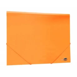 Carpeta gomas con solapa Liderpapel DIN A4 polipropileno 400 micras 100 hojas color naranja fluor