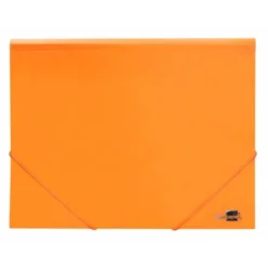 Carpeta gomas con solapa Liderpapel DIN A4 polipropileno 400 micras 100 hojas color naranja fluor