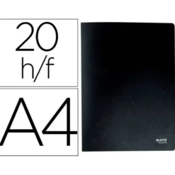 CARPETA LEITZ RECYCLE ESCAPARATE DIN A4 20 FUNDAS POLIPROPILENO NEGRO