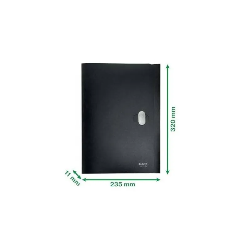 CARPETA LEITZ RECYCLE GOMAS TRES SOLAPAS DIN A4 POLIPROPILENO NEGRO