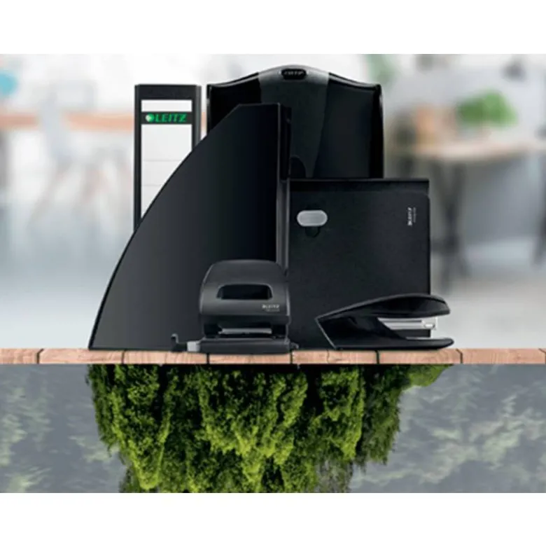 CARPETA LEITZ RECYCLE GOMAS TRES SOLAPAS DIN A4 POLIPROPILENO NEGRO