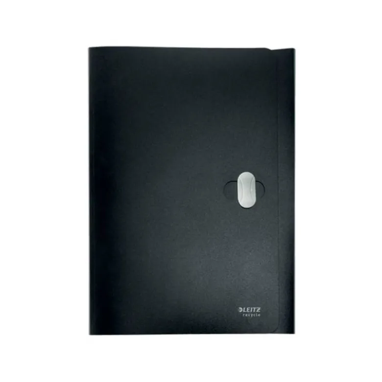 CARPETA LEITZ RECYCLE GOMAS TRES SOLAPAS DIN A4 POLIPROPILENO NEGRO