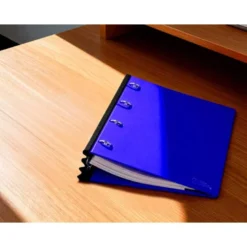 CARPETA LIDERPAPEL 4 ANILLAS REDONDAS 25 MM POLIPROPILENO DIN A4 ULTRA COMPACTA CON LOMO EXTENSIBLE 4 CM AZUL