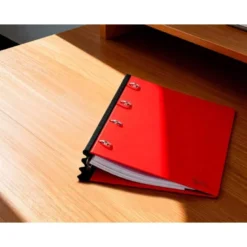 CARPETA LIDERPAPEL 4 ANILLAS REDONDAS 25 MM POLIPROPILENO DIN A4 ULTRA COMPACTA CON LOMO EXTENSIBLE 4 CM ROJO