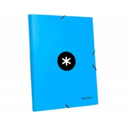 Carpeta Liderpapel Antartik Folio con Solapas Cartón forrado color Azul