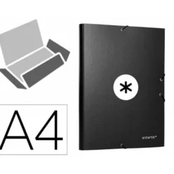 Carpeta Liderpapel Antartik Folio con Solapas Cartón forrado color Negro