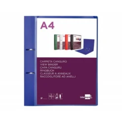 CARPETA LIDERPAPEL CANGURO 2 ANILLAS 40 MM MIXTAS POLIPROPILENO DIN A4 AZUL