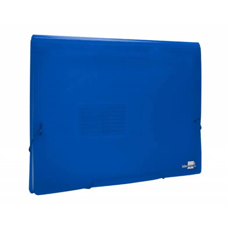 Carpeta liderpapel clasificador fuelle 32112 polipropileno Din A4 azul transparente 13 departamentos