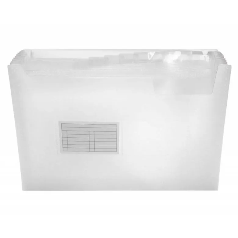 Carpeta liderpapel clasificador fuelle 32114 polipropileno Din A4 color incolora 13 departamentos