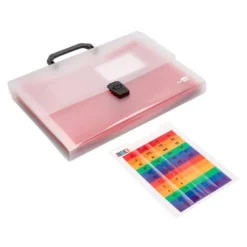 Carpeta liderpapel clasificador fuelle 45144 polipropileno Din A4 transparente con asa spectrafile 26 departamentos