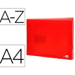 Carpeta liderpapel clasificador fuelle 32110 polipropileno Din A4 rojo transparente 13 departamentos.