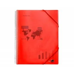 Carpeta Liderpapel con 60 fundas espiral escaparate roja