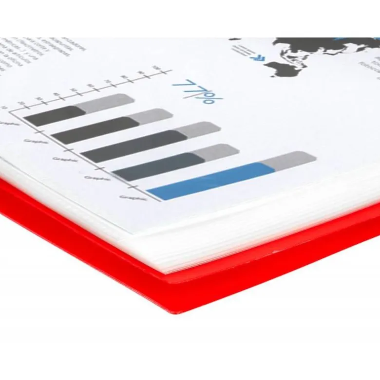 Carpeta Liderpapel con 60 fundas espiral escaparate roja