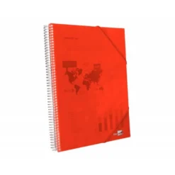 Carpeta Liderpapel con 60 fundas espiral escaparate roja