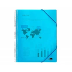 Carpeta Liderpapel con 80 fundas espiral escaparate azul