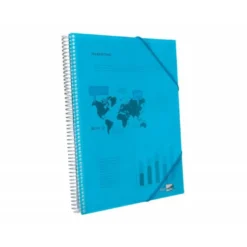 Carpeta Liderpapel con 80 fundas espiral escaparate azul
