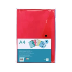 CARPETA LIDERPAPEL DOSSIER BROCHE TRANSPARENTE DIN A4 COLORES SURTIDOS PAQUETE DE 5 RETRACTILADO