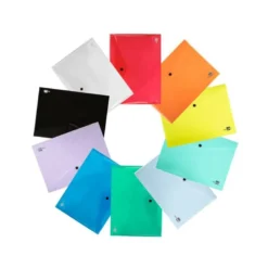 CARPETA LIDERPAPEL DOSSIER BROCHE TRANSPARENTE DIN A4 COLORES SURTIDOS PAQUETE DE 5 RETRACTILADO