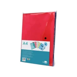 CARPETA LIDERPAPEL DOSSIER BROCHE TRANSPARENTE DIN A4 COLORES SURTIDOS PAQUETE DE 5 RETRACTILADO