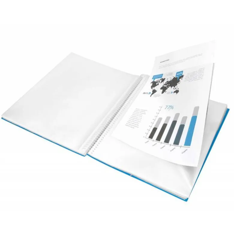 Carpeta Liderpapel escaparate azul con 10 fundas