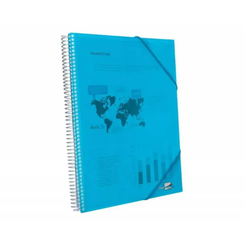 Carpeta Liderpapel escaparate azul con 10 fundas
