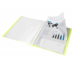 CARPETA LIDERPAPEL ESCAPARATE 60 FUNDAS POLIPROPILENO DIN A4 AMARILLO FLUOR OPACO