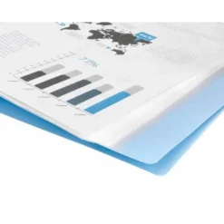 CARPETA LIDERPAPEL ESCAPARATE 60 FUNDAS POLIPROPILENO DIN A4 CELESTE OPACO
