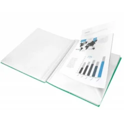 Carpeta Liderpapel escaparate con 20 fundas verde