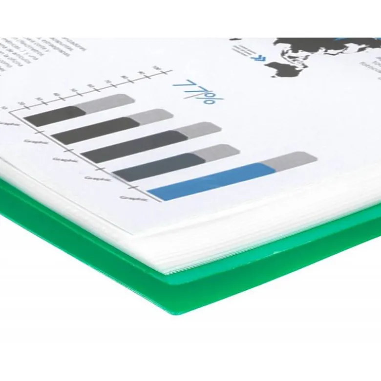 Carpeta Liderpapel escaparate con 20 fundas verde