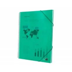 Carpeta Liderpapel escaparate con 20 fundas verde