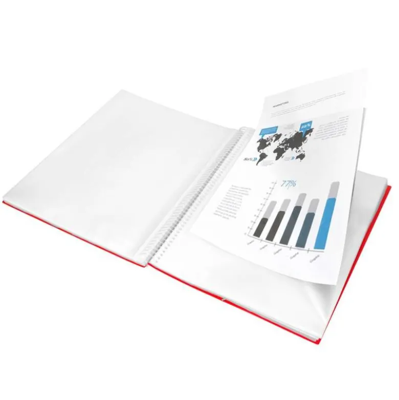 Carpeta Liderpapel escaparate con 20 fundas roja